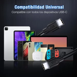 Cable Tipo C a Tipo C Carga Rapida 3a 1m Datos