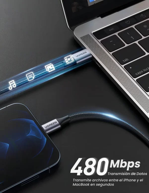 Cable Usb C a Lightning iPhone Ipad Mfi Carga Rapida 2m Ugreen