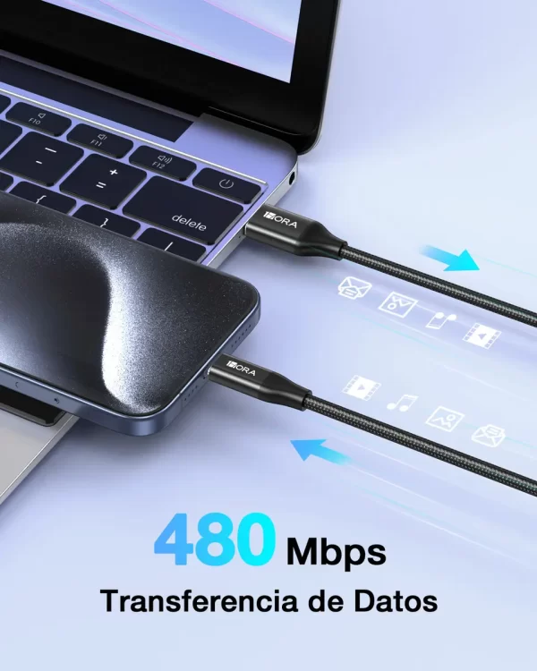 Cable Usb a Tipo C Carga Rapida 3a 1m Trenzado Datos
