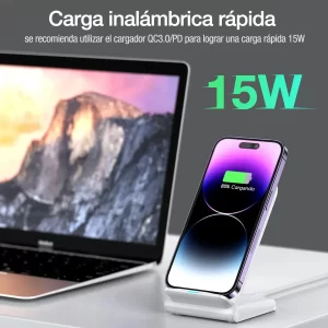 Cargador Inalambrico Qi 15w Carga Rapida iPhone Android