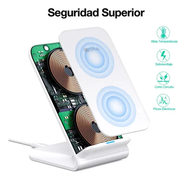 Cargador Inalambrico Qi 15w Carga Rapida iPhone Android