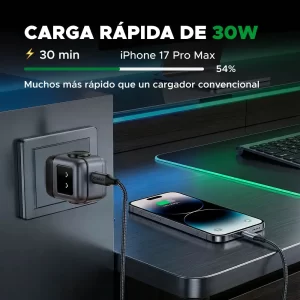 Cargador Tipo C Carga Rapida 30w Ugreen Nexode Gan 3