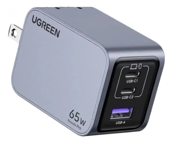 Cargador Usb C 65w Carga Rápida 3 Puertos Gan Ugreen Con Cable