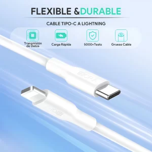 Cargador iPhone 20w Tipo C Carga Rapida Con Cable Lightning