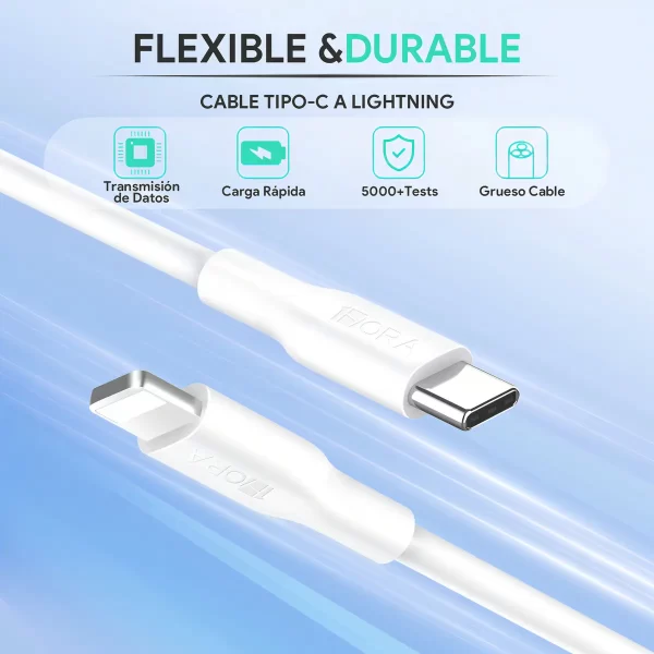 Cargador iPhone 20w Tipo C Carga Rapida Con Cable Lightning