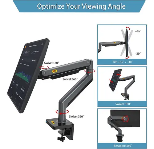 Soporte Monitor Brazo North Bayou G45 22 a 40 Gas Usb